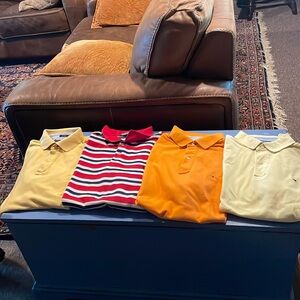4 like new men’s golf shirts - 3 Large Tommy Hilfiger & 1 XL Polo